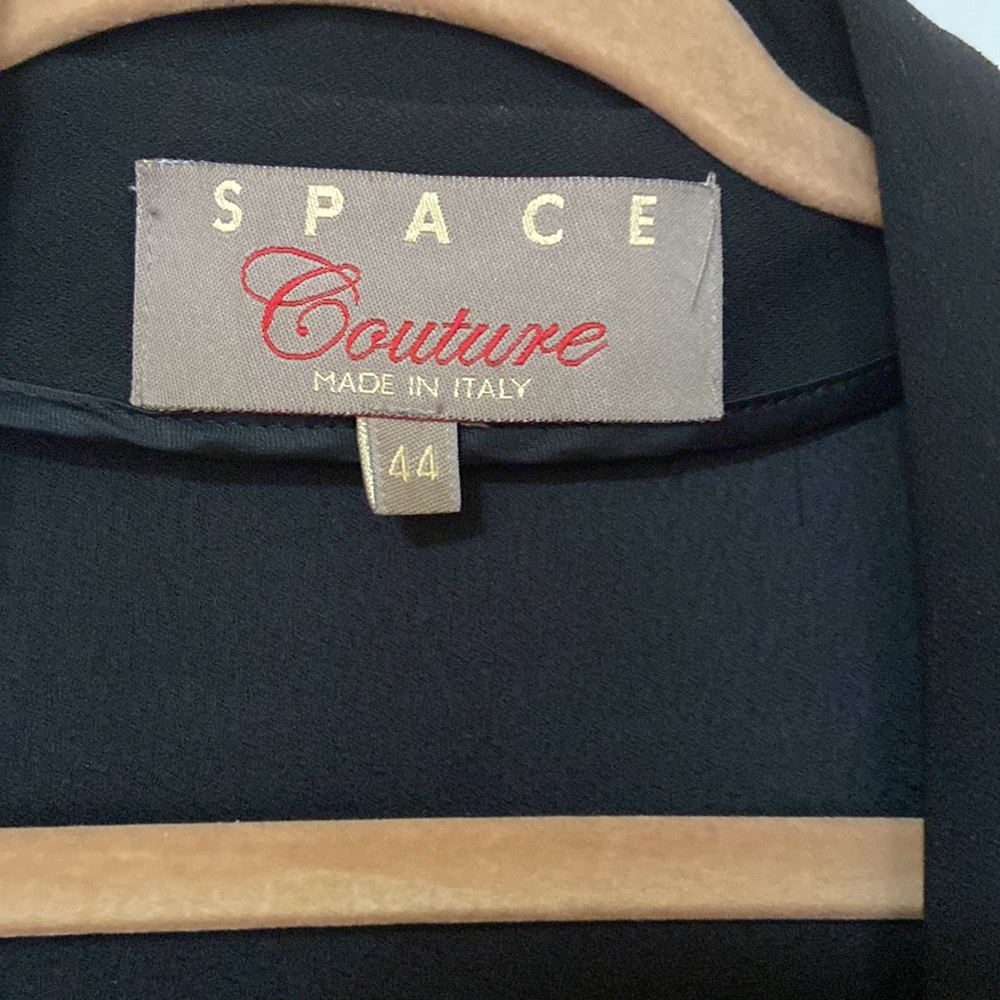 Space Couture Open Front Tuxedo Blazer Size 44 - image 2